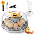 Egg Incubator for Hatching Chicks, Automatic Egg Turner Holds 12 Eggs | Smart Incubator 360° Clear Window with Temperature Display Egg Candler for Small Poultry Chickens Ducks Quails Eggs