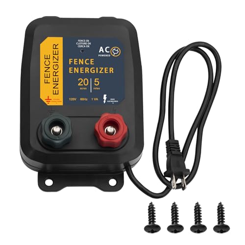 PE5 Electric Fence Energizer 0.20 Joule,20 Acres,Livestock Fence Chargers for Containing Pets and Preventing Wild Animals Intruding - color: 0.20 Joule