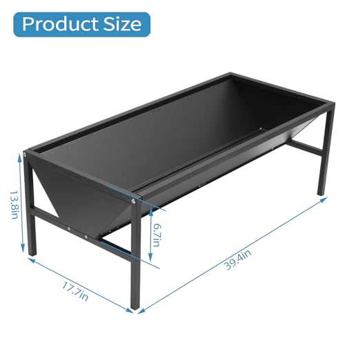 Livestock Feeder Galvanized Steel Feeding Trough, Heavy-Duty Pasture Feeder Large Capacity Livestock Feeding Trough, Easy and Strong Assembly, for Goats, Sheep, Horses, Alpacas