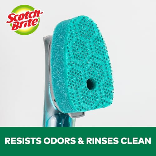 Scotch-Brite Advanced Soap Control Heavy Duty Dishwand,1Dish Wand,Prevents Soap from Leaking,Leak-Free Guarantee,Best for Cast Iron Skillets & Grill Grates,Fits All Scotch Brite Refills(Pack of 4) - size: 4 Dishwands
