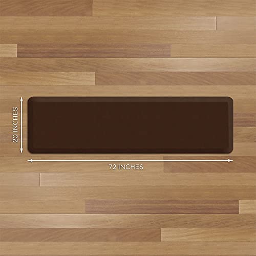GelPro Anti Fatigue Nonslip Mat: Hard Floor Utility Mats for Garage, Patio and Kitchen - 20" x 72" x .5" - Leather Grain Truffle - color: Leather Grain Truffle