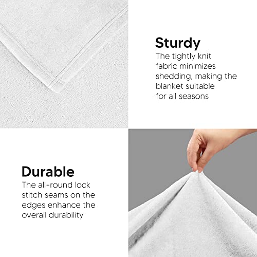 Utopia Bedding Ultra Soft Fleece Bed Blanket Throw Size White (50x60 Inch) | Microfiber Plush Warm Lightweight Breathable Cozy Blanket Anti-Static, All Season Use, Gift for Women and Men - color: White, size: Throw (50x60 Inch)
