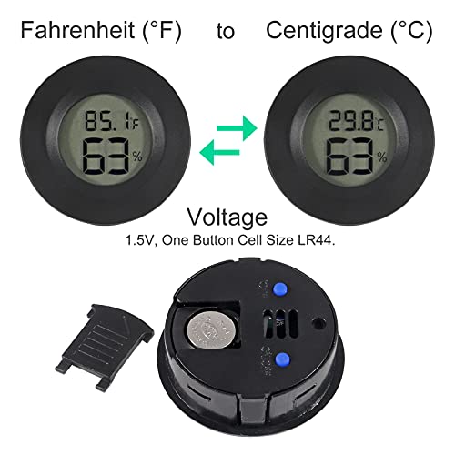 2PCS Mini Hygrometer Thermometer Electronic Digital Humidity Meter Gauge Monitor LCD Display Indoor Temperature Sensor with Fahrenheit Celsius