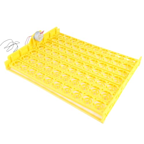 Automatic Egg Turner Tray, 70 Eggs Fully Automatic Incubator Tray with Motor, 110V Plastic Egg Turning Device Universal for Hatching Chickens, Ducks, Geese, Pigeons, Birds, Quail