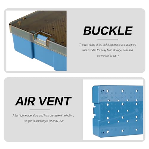 REEHUT Double Layer Autoclavable Instruments Storage Box Instruments Sterilization Tray Case with Silicone Mat