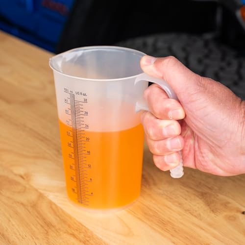 32oz (1 Quart) Measure Pitcher with Convenient Conversion Chart – Extra Strong Food Grade – Great for Cooking, Home Hobbies, Shop Oil and Fluids, Spa Chemicals with High Chemical Resistance by Turnah - size: 32oz