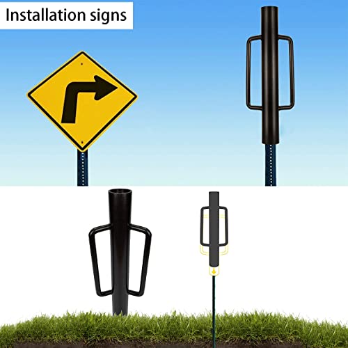 Fence Post Driver-34lb T Post Driver with Handles,Heavy Duty Post Pounder,Fence Stake Hammer,Metal Fence Post Hole Digger, Post Rammer for Installing Fences or Wooden Post