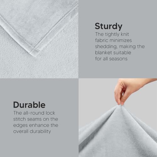 Utopia Bedding Soft Fleece Bed Blanket Throw Size Light Grey (50x60 Inch) | Microfiber Plush Warm Lightweight Breathable Cozy Blanket Anti-Static, All Season Use, Gift for Women and Men - color: Light Grey, size: Throw (50x60 Inch)