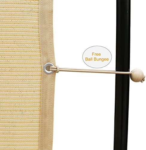Shatex 90% Shade Fabric 8X 12ft Sun Shade Cloth with Grommets for Pergola Cover Canopy Wheat, 12 Bungee Balls - color: wheat, size: 8x12ft
