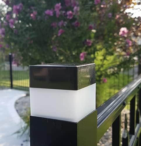 Solar LED 2In x 2In(5cm x 5cm) Fence Post Cap for Wrought Iron and Aluminum or Garden, Solar Fence Lights - 8 Pack (White Light)