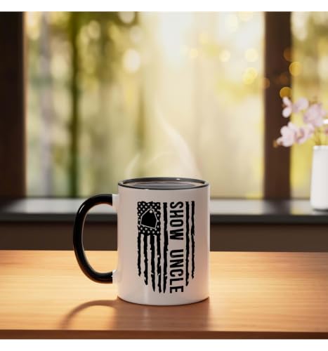 Livestock Show Uncle US Flag Livestock Show Uncle Ceramic Mug, Black/White, 11oz - color: Black/White, size: 11 Ounces
