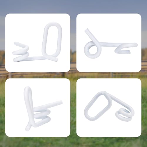 45.3 in Electric Fence Posts, Fiberglass Fence Posts with Adjustable 4 Pigtail insulators Hold Poly Wire Rope and 40mm Tape, for Temporary Electric Fencing, Farm Livestock, Garden-50pcs