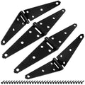 Hordion 4Pcs Strap Hinge Shed Door Hinges, 6 Inch Heavy Duty Gate Hinges | Black Tee Hinge with Screws for Fence Wood Gate Cabinet Door - size: 6 Inch, 4Pcs