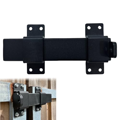 Heavy Duty Security Slide Gate Latch with Padlock Hole Adjustable Gate Latch Lock for Wooden Fences, Barn Door,Fence Gate and Shed Lock