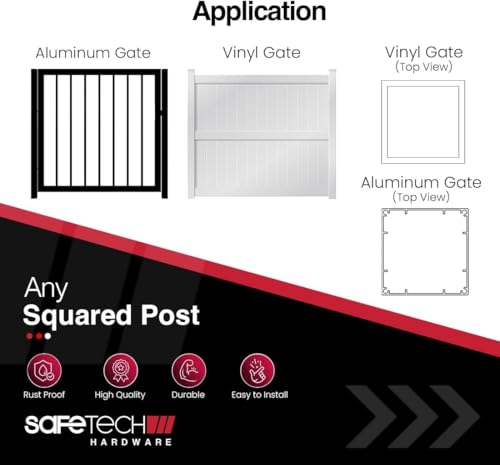 Safetech Hardware Magnetic Top Pull Gate Latch | Key Lockable Vertical Pull Gate Lock | Pool & Child Safety Gate Hardware | Kid & Pet Protection | Any Sqaure Post | SL-50H - 22” H Black - color: Black, size: 22" Magnetic Lock