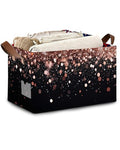 Pink Glitter Storage Baskets,Foldable Organizer Bin with Handles for Home Living Room Bedroom Closet Box 17x11.5x10Inch - color: Pink Glitter