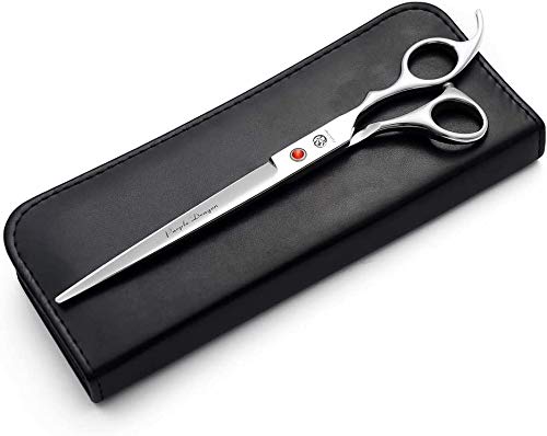 Purple Dragon 8 inch Sharp Edge Hair Cutting Shears with Bag | Includes Bag, 440C stainless steel, Pet/Puppy/Cat Grooming Scissors, Perfect for Barber or Dog Groomer - size: 8 inch