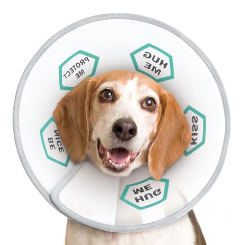 Supet Dog Cone Collar After Surgery to Stop Licking: Adjustable Recovery Elizabeth Collar Alternative for Large Medium Small Dogs, Plastic Pet Head Neck Cone (XS) - color: Green, size: XS(Neck: 9.5~11.5")