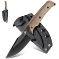 Purple Dragon Fixed Blade Knife - Full Tang Hunting Knife Brown | Kydex Sheath, Forged from a Single Piece of D2 Steel, G10 Handle, Gift Box - size: 3.1 inch