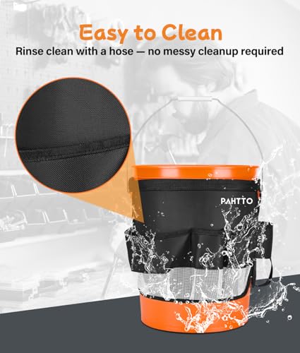 Bucket Tool Organizer, 5 Gallon Garden Bucket Tool Bag with Mesh Pocket | Waterproof Bucket Storage Caddy, Versatile for Car Wash Suppliers, Gardening Tools, Fishing Gear, Fit 3.5 to 5 Gallon Buckets