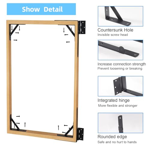WEKIS 2 Sets Anti Sag Gate Kit Heavy Duty No Sag Kit Gate Corner Brace Bracket for Wooden Fence Gate with Self-Locking Gate Latch - size: Double Door Set