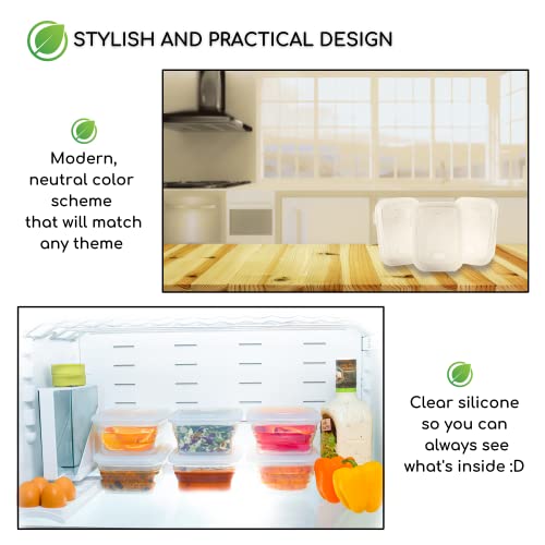 Premium Silicone Collapsible Food Storage Containers with Silicone Leakproof Lids, Platinum Food-Grade, BPA Free, LFGB Certified, Compact, Reusable Lunch Box, Microwave Safe, 4.9 Cups 3 Pk - color: 1160 ml (4.9 cups) - 3 Pack