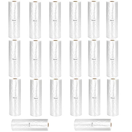Immuson Food Storage Bags, 12 x 20 Plastic Produce Bag on a Roll Fruits, Vegetable, Bread, Food Storage Clear Bags (20 Rolls-7000 Bags) - size: 20 Rolls-7000 Bags