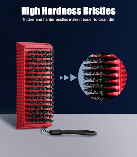 Larbois Nail Brush for Cleaning Fingernails, 2Pack Heavy Duty Nail Brushes Remove Dirt and Paint Fingernail Brush Deep Cleaning Mechanical Nail Scrub Brush Two-Sided with Hanging Rope, （Red） - color: Red