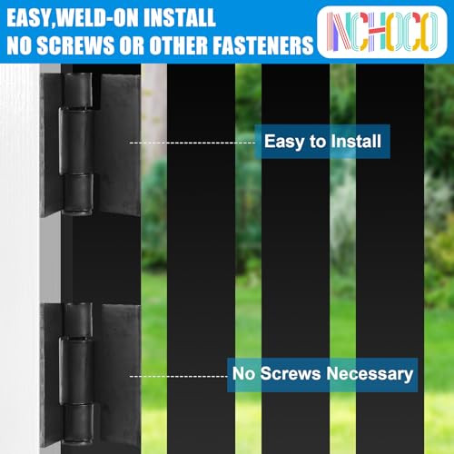 Weld On Hinges Extra Heavy Duty 4.4" x 4" Weldable Metal Butterfly Hinges Solid Steel Welding Butt Hinge Thickness 5mm for Heavy Metal Farm Garage Trailer Gates & Doors - 4 Pcs