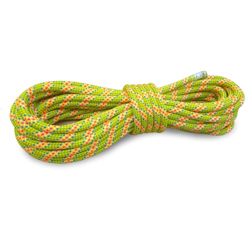 8mm Accessory Cord 6M (20ft) UIAA Rock Climbing Rope 14Kn High Tensile Strength Rock Climbing Accessories Cord Double Braid Nylon Cord for Mountain Tree Climbing, Canyoneering,Fire Rescue - size: 20FT, style: 8mm-Green