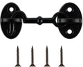 Cabin Hook and Eye Door Latch, 2.8 in, Black Powder Coat | Solid Brass, Heavy Duty Construction, Barn Door Gate Latch, Window Sash Catch, Screws Included - color: Brass | Black Powder Coat