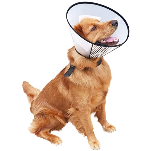 Plastic Pet Recovery Collars & Cones for Dogs and Cats After Surgery Adjustable Dog Neck Cone Surgical Elizabeth E-Collar Prevent Biting and Stop Licking Wound (S) - size: S (Neck: 9.9-12.6 in)