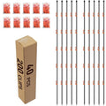 76Inch Electric Fence Posts 40Pack, Fiberglass Fence Post with 200 Adjustable Clips for Garden, Step-in Temporary Fence Stakes for Patio Yard Farm, Glass Fiber Fencing for Livestock Horse Cattle - size: 76 Inch