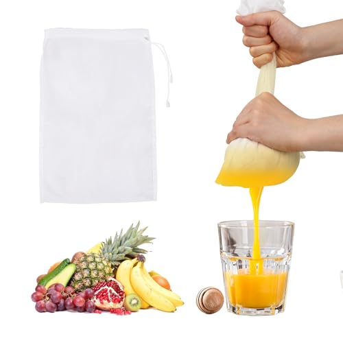 6Pack Nut Bag Strainer 12 x 8 Inch Cheesecloth Bags for Straining Nylon Cheese Cloth Bags Reusable Nut Milk Bag 200 Mesh Fine Mesh Bag for Straining Fruit Juice Cheese Coffee Tofu Yogurt Tea - size: 12 x 8 Inch