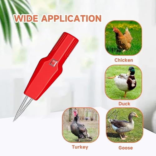 Poultry Plucker Machine - Electric Feather Remover for Chicken, Duck, Goose & Turkey | Vibrant Red
