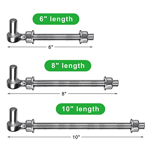 Insaga J Bolt Gate Hinge, 304 Stainless Steel Farm Gate Hinges, M12 x 10'' Gate Hinge Bolt 5/8'' for Chain Link Fence/Farm/Wooden Fence/Driveway, Supports up to 500lbs, 2pcs - color: M12-10''-2PCS