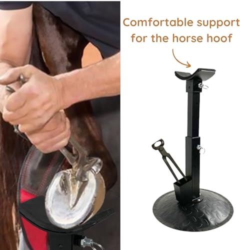 ZIRAO Farrier Stand, Adjustable Farrier Stand for Horses, Heavy-Duty Hoof Stand with Non-Slip Base for Hoof Care and Shoeing, Essential Farrier Tools for Horses