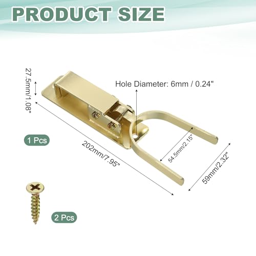 DTGN Instant Locking Gate Latch, Automatic Locking Gate Latch, Gold | W/Screws for Farm Ranch Fence, One-Hand Install on Wood Metal Pipe Fences