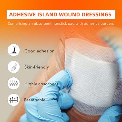 Carbou Island Dressing 6"x6" 30ct Sterile Bordered Gauze Pads Wound Care | Sterile Individually Wrapped packs,Highly Absorbent Adhesive Dressing Pad,Bordered Gauze With Adhesive Border,Island Bandages - size: 6‘’x6''