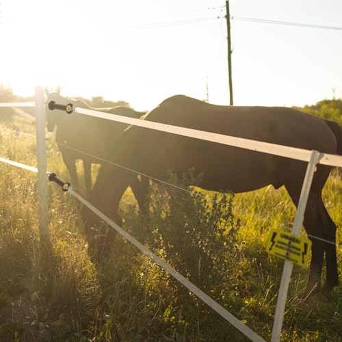 Yookeer 12 Set Electric Fence Gate Handles Poly Tape Buckles Included, Stainless Steel Buckle, UV Resistant Plastic Insulator Handle for Agricultural Farm Livestock Fencing