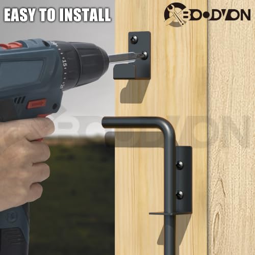 12" Cane Bolt Gate Drop Rod Heavy Duty Gate Hardware, Gate Ground Latch for Wood Metal Vinyl Gates Doors Stopper for Gate Ground, Wrought Iron Gate Latches, Black Finish-1 Pack - size: 12 Inch