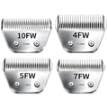 Detachable Pet Clipper Wide Blades Dog Grooming Clipper Replacement Ceramic Blades Set, Compatible with Andis, Wahl, Oster(Size 10FW+7FW+5FW+4FW,Cut Length1.5mm-9.5mm) - size: 10FW+7FW+5FW+4FW