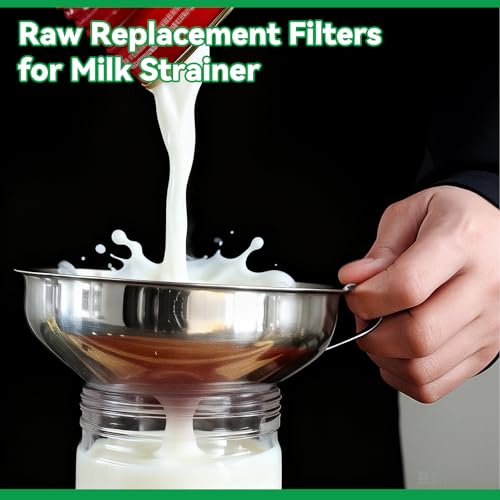 Hahafelt 200 Pack Milk Filter Discs Quick Flow Non-gauze Small 4-9/16" Od Replacement Filters Disks for Raw Milk Strainer 200 Discs Per Box | OD Replacement Strainer Discs, 200 Per Box Total, Fast Flow Non-clogging, Compatible with Raw Milk Filtering