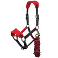 LeMieux Vogue Fleece Headcollar - Halter & Leadrope - Extra Padding, Adjustable at Curb and Poll Strap - color: Chilli, size: cob
