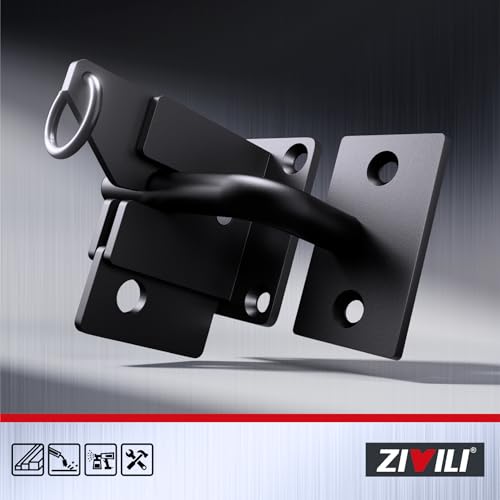 304 Stainless Steel Wooden Fence Self-Locking Gate Latch Heavy-Duty Gravity-Style Fence Gate Latch Privacy Latch, For Wooden Doors, Metal Doors, and Vinyl Fences Gate Lock Hardware (Black-Sand) - color: Black