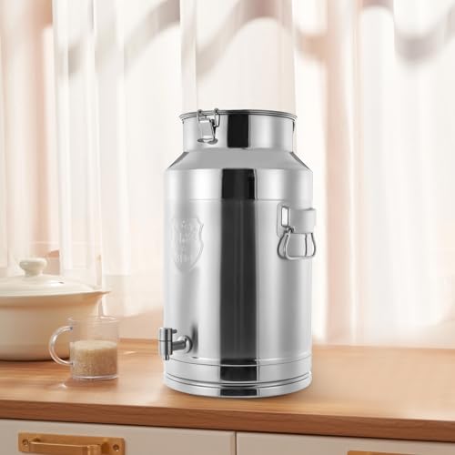 35L/9.24Gallon Milk Can with Faucet, 304 Stainless Steel Milk Bucket Tote Jug Wine Pail Ice Bucket Liquid Storage Container with Sealed Lid for Water, Milk, Wine, Oil, Grain - size: 35L/9.24Gallon