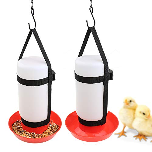 1 Pair Chicken Hanging Straps for Chicken Waterer Feeder Harness Chick Brooder Coop Cage Does NOT Include Bottle Or Base