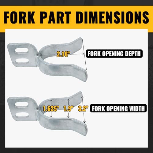 VIVIDA 1-3/8" x 1-5/8" Chain Link Gate Latch, Fence Gate Fork Latch, 1 PCS | Galvanized Fence Gate Lock, Chain Link Fence Parts, Bolts & Nuts Included - size: 1-3/8" x 1-5/8" (1 PCS)