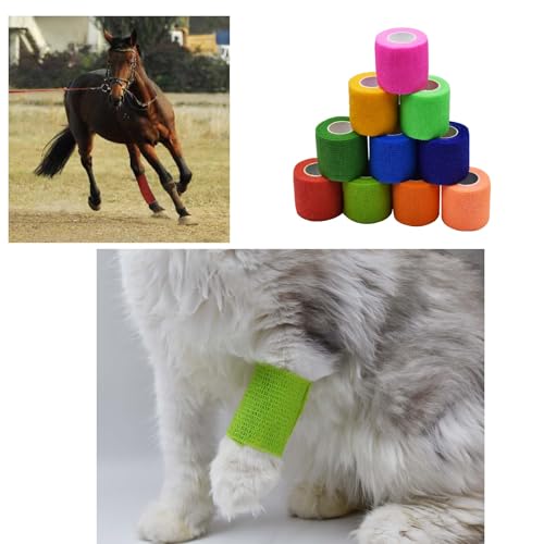 40 Rolls Self Adhesive Bandage Wrap Bulk Breathable Athletic Tape Elastic Cohesive Bandage Adhesive Wrap Roll for Sports Wrist Ankle, 2 Inch x 5 Yard (Multi Colors) - color: Rich