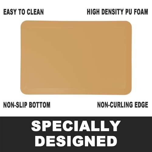 1" Extra Thick Anti Fatigue Floor Mat 30" L x 20" W,Kitchen Mat, Standing Desk Mat,140D Advanced PU Foam Ergonomic Comfort at Home, Office, Garage, Sink (Orange) - color: Orange, size: 30"L x 20"W x 1"Th